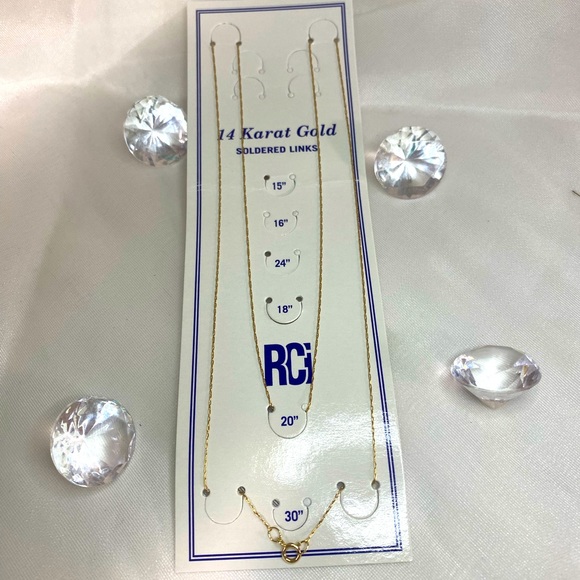 14K YELLOW GOLD dainty thin chain 20” REAL GOLD - Picture 1 of 10